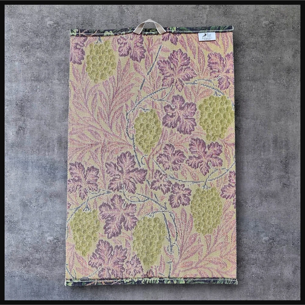 NWT Ekelund Swedish Vine 100% Woven Cotton Hang Hand Towel Green Grape Leaf New